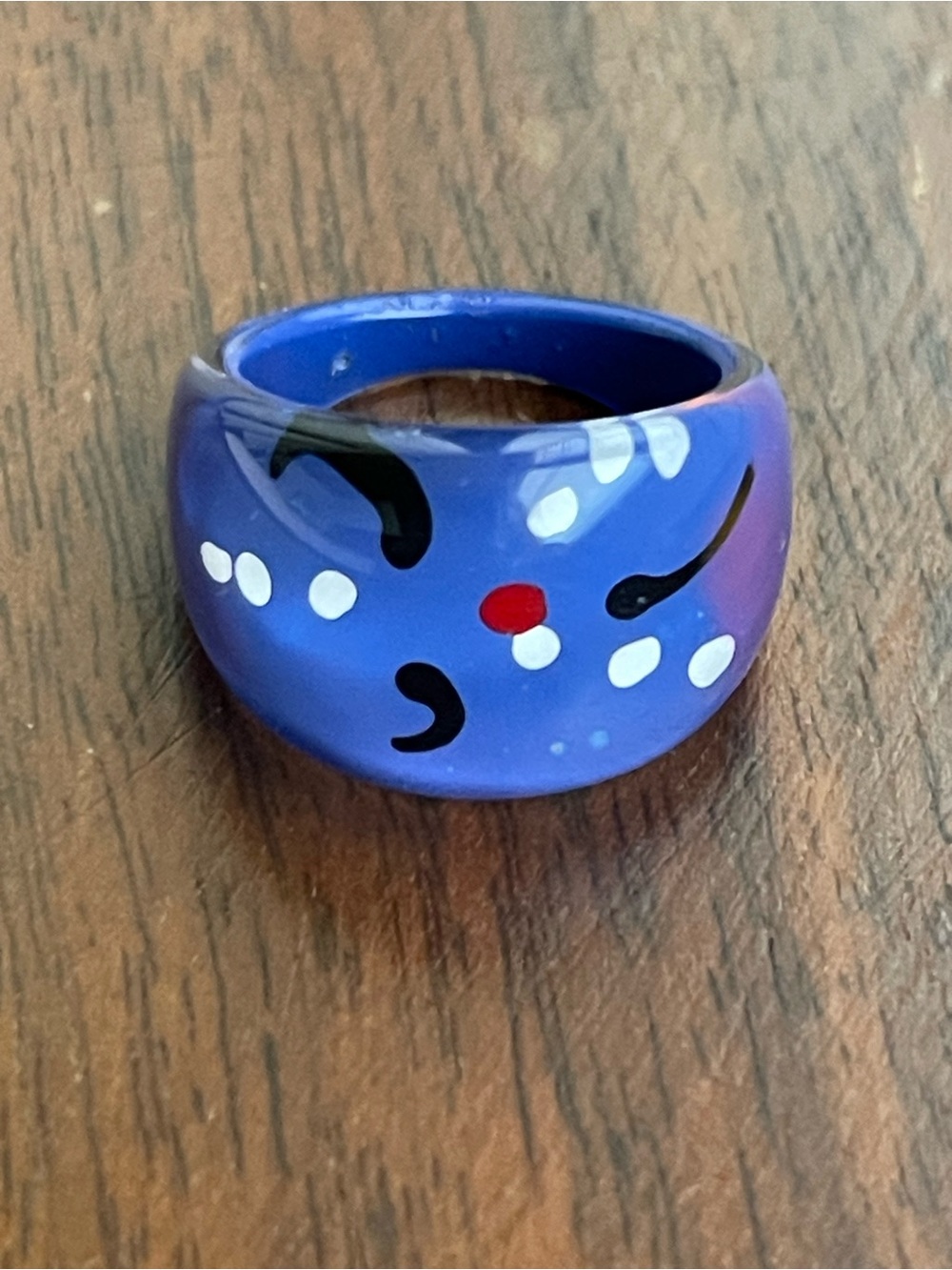 Purple Bubble Ring with Abstract Dot Detail